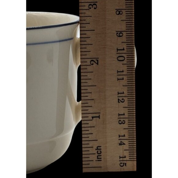 Lenox Chinastone Blue Pinstripes Coffee Mug Coffee Cups Set Of 2 EUC - Picture 7 of 8